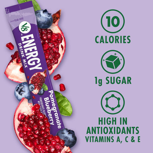 V8 .10 oz Packet (10 Count) Energy Pomegranate Blueberry Energy Drink Powder