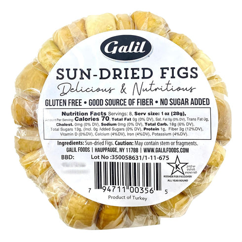 8 Galil Sun-Dried Figs Ounces Non-GMO, Gluten-Free, Kosher for Passover, No Sugar Added Dried Turkish Figs