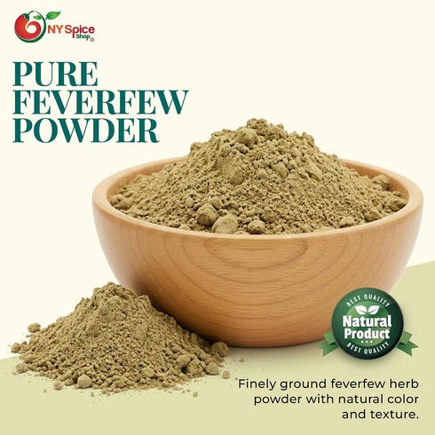 100% 16oz (1lb) Packaging NY Spice Shop Feverfew Herb Powder Pure & All Natural Ground Feverfew Premium Quality Herbal