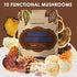 10 8.5 Oz Mushroom Hot Chocolate, Mushroom Blend with L-Theanine, GABA, Magnesium Glycinate, MCT, Vegan, Keto-Friendly