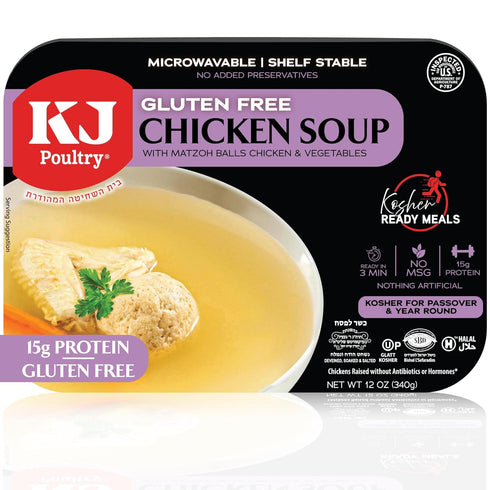 KJ Poultry Kosher for Passover Gluten Free Meals, Chicken Soup with Non