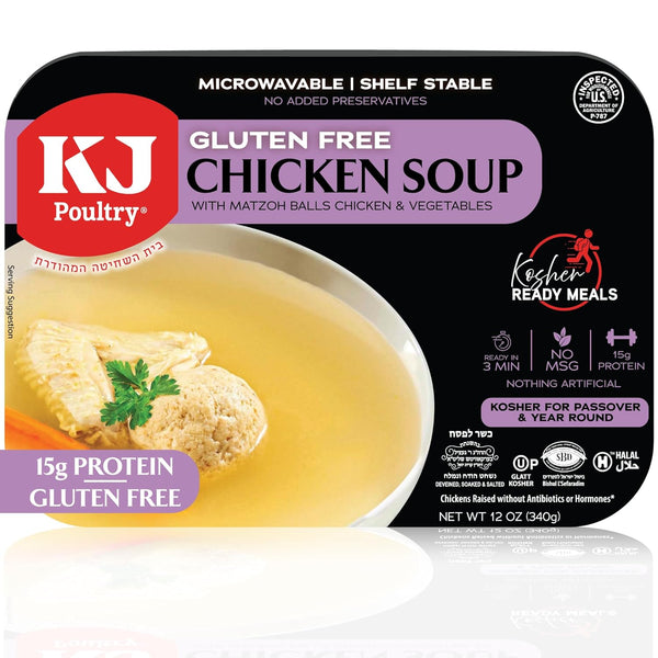KJ Poultry Kosher for Passover Gluten Free Meals, Chicken Soup with Non