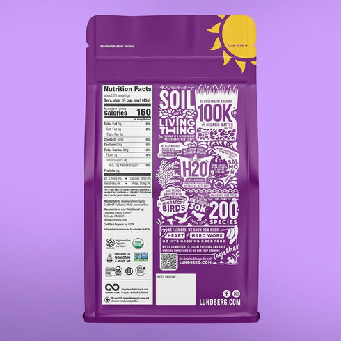 32 Lundberg Family Farms Organic Jasmine Rice, California White, Ounce