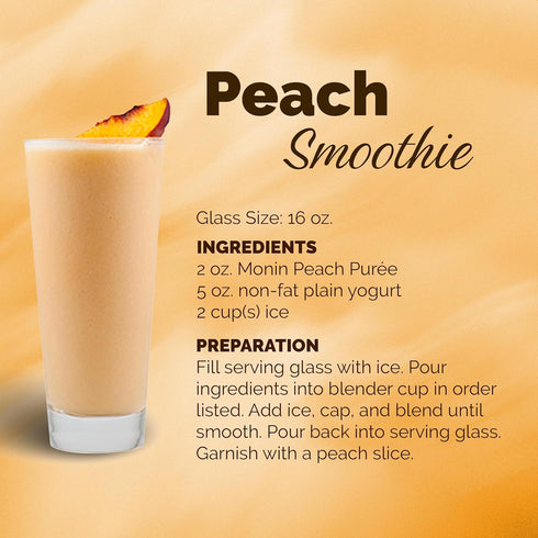 Summertime (1 Monin - Peach Fruit Pure, Sweetness, Great for Cocktails, Smoothies, and Lemonades, Non GMO, No