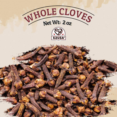 52USA 2 oz (Pack 1), Cloves Whole of Great for Food, Tea, Baking and Meats, All Natural | Non GMO | Kosher | Vegan |