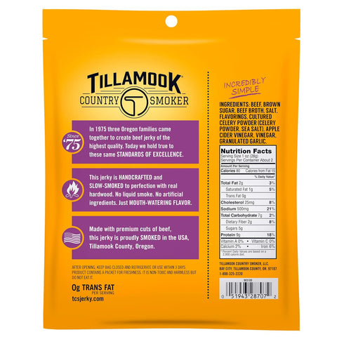 Country 2.5 Tillamook Smoker Real Hardwood Smoked Beef Jerky, Spicy & Sweet, Ounce