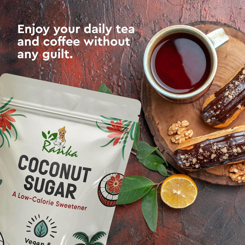 RASIKA OVERSEAS (300Gms) Rasika Organic Coconut Sugar, Unrefined Low Glycemic Sweetener Coconut Sugar for Baking