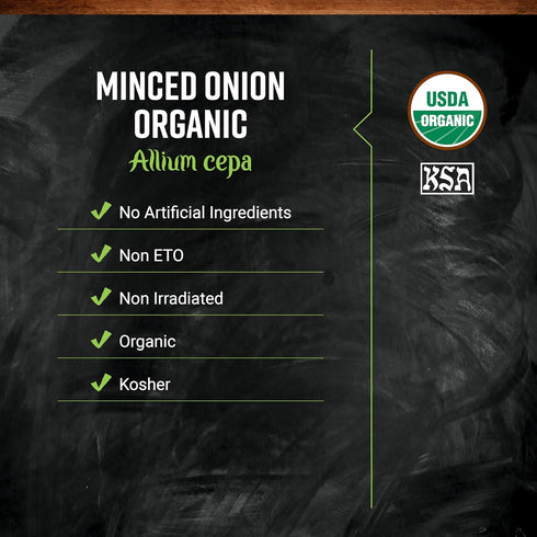 1-Pound Frontier Co-op Certified Organic White Minced Onion, Bulk, Warm, Sweet, Salty Flavor For Stews & Soups, Kosher