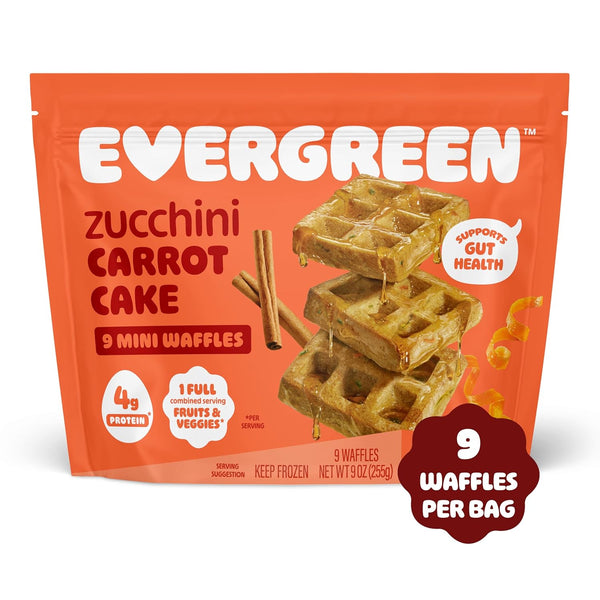Evergreen Zucchini and Carrot Cake Waffles, 100% Whole Grain, 1 Full Combined