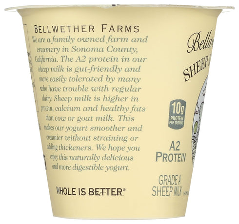 Bellwether Farms 6 oz , Sheep Milk Yogurt, Plain