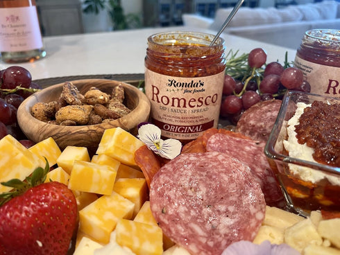 Romesco Dip, Spread, Topping & Sauce – Thick, Small-Batch Romesco with Almonds, Pure Olive Oil, Red Peppers, & Tomato – Keto, Vegan, Gluten-Free Red Sauce for Fish, Meat, Veggies, & Chicken by Ronda’s Fine Foods
