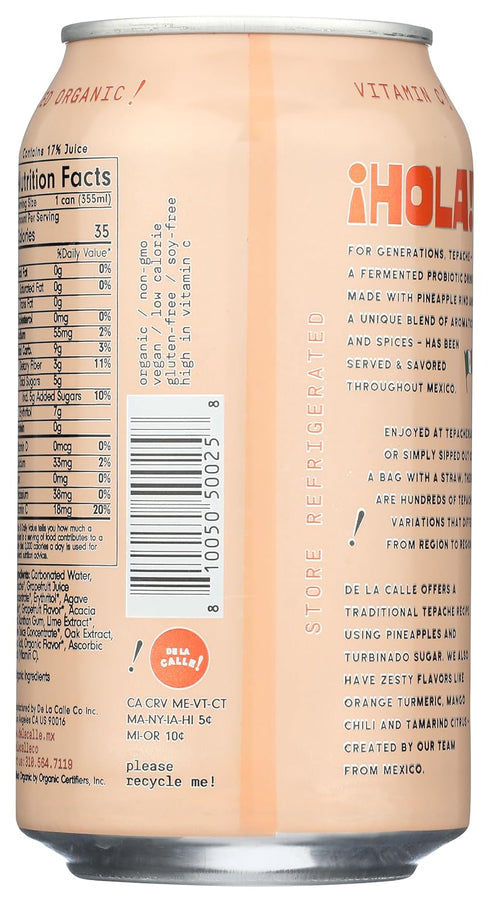 12 Oz De La Calle, Tepache Grapefruit Lime Paloma Organic, Fl