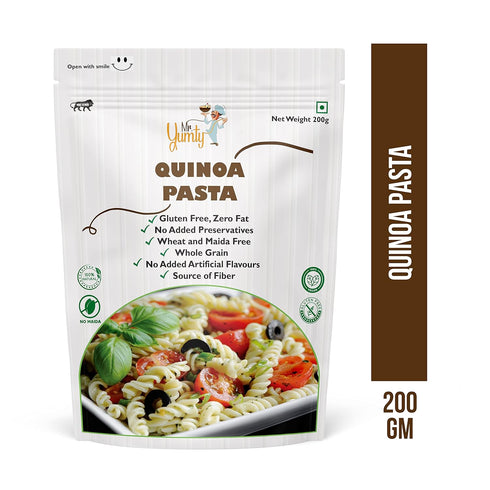 Mr. Yumty 200g Quinoa Pasta, No Wheat, No Maida, A rich source of Proteins and Fiber
