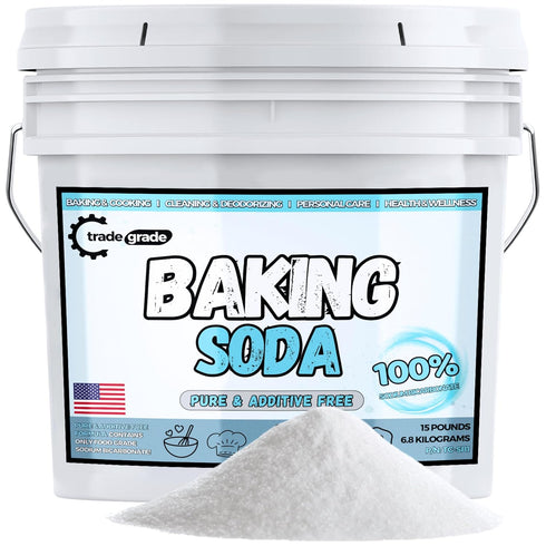 TradeGrade Pure Baking Soda Powder 15 lb Bucket, Sodium Bicarbonate Powder |