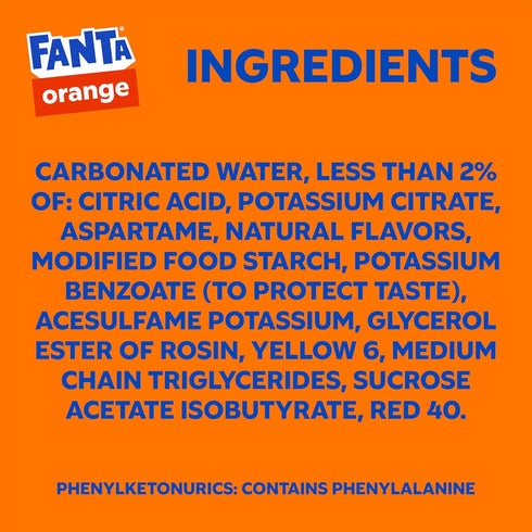 12 OZ X12 FANTA ZERO ORANGE LOW CALORIES CAN FL
