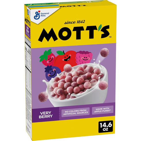 Mott's Very Berry Cereal, Made with Apple Puree, Whole Grain, 14.6 oz