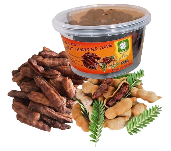 Seedless Fresh Dried Real Fruit Tamarind, See-Chom-Phoo, 150 g. (5.29 Oz.)