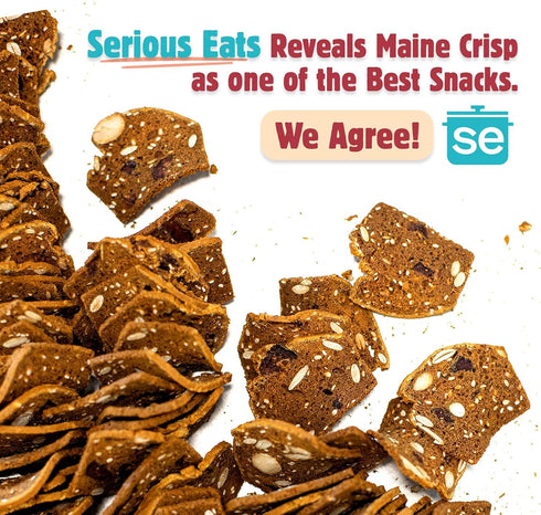4 Pack Maine Crisp Cranberry Almond Crisps, - Snack Crackers, Grain Free, Non-Gmo - Sweet & Savory Flavor, for Cheese
