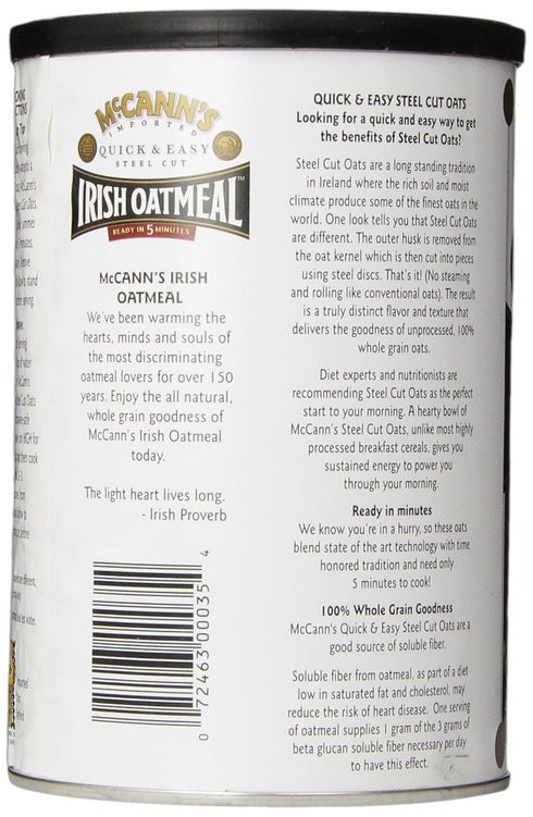 24 oz (Pack 6) McCann's Steel Cut Irish Oatmeal, Quick & Easy