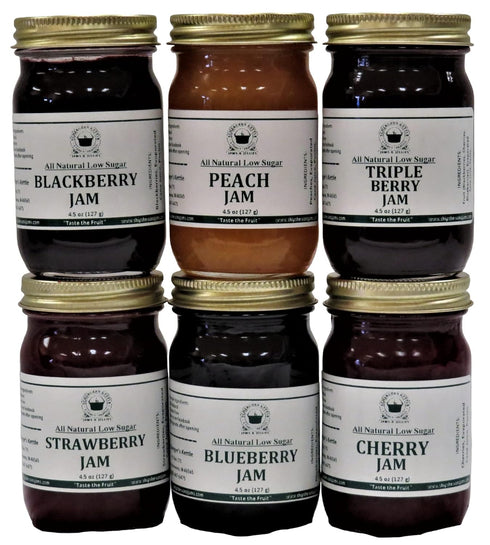 Scherger's Kettle - Shipshewana, IN Low Sugar all Natural Jams Gift Box (6-4.5 oz jars in a