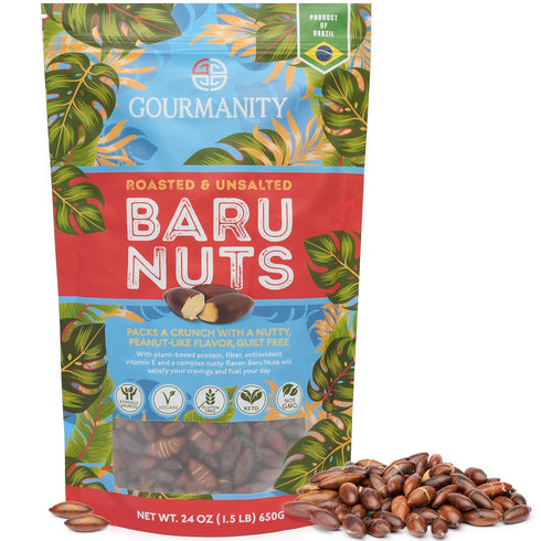 Gourmanity Brazilian Baru Nuts, 1.5 LB, Complex Nutty Flavor, High in Protein,