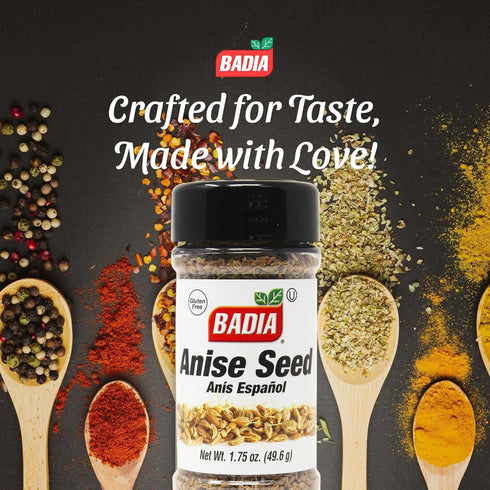 1.75 oz Badia Anise Seed, Whole Anise Seeds for Baking, Cooking, and Teas