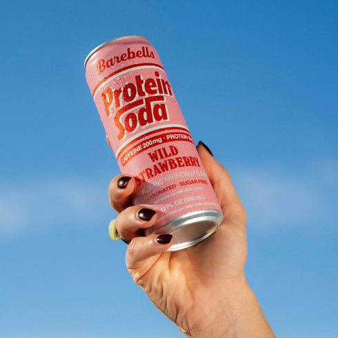 10g 200mg 12 oz Barebells Protein Soda Wild Strawberry, Protein, Caffeine, Sugar Free Energy Drink, fl