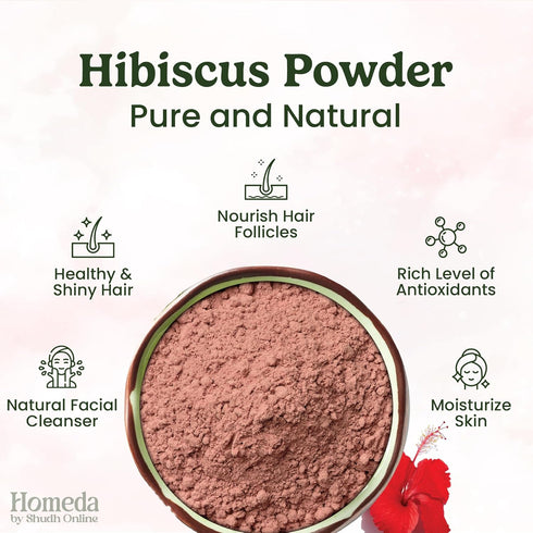 (3.5 oz 0.23 lb) (100g) Organic Hibiscus Powder for Hair Growth - Pure Sabdariffa Flower Powder - Dried Hibiscus Flower
