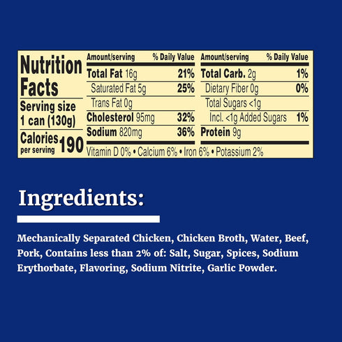 4.6 OZ (Pack 24) Libby's Vienna Sausage in Chicken Broth, Canned Sausage