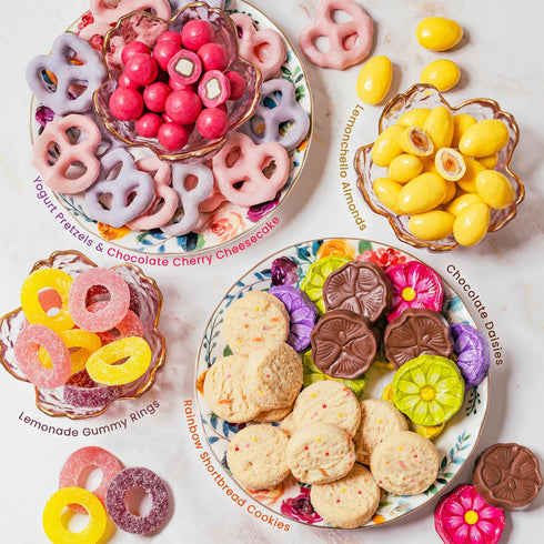 Mothers Day Gift Basket | Candy and Nut Sweet Gourmet Snack Box | Chocolate Flowers and Candy | Gift Idea for Mom
