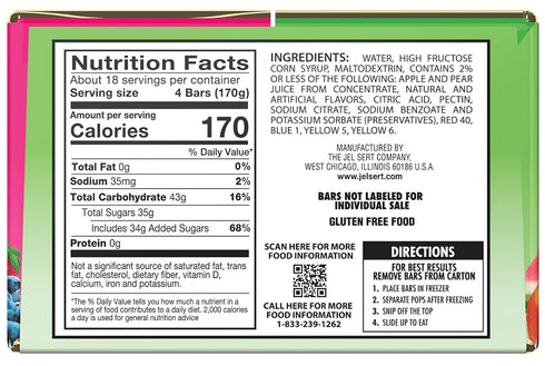 Pack, 1.5 Oz 70 Count Wyler's Italian Ices, Original And Berries & Cherries Variety Freezer Bars