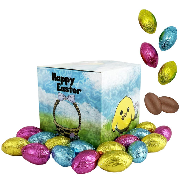 The Dreidel Company Easter Chocolate Eggs, Half-Pound Multicolored Foil Wrapped Milk Chocolate