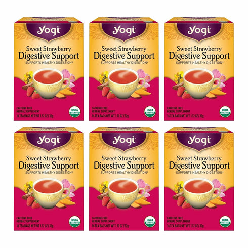Yogi Tea Sweet Strawberry Digestive Support - 16 Tea Bags per Pack