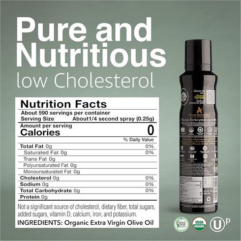 5.4 oz, 3 Pack, Olive Oil Spray by Atlas, Dual Function Olive Oil Cooking Spray and Stream, fl Extra Virgin, Non Stick
