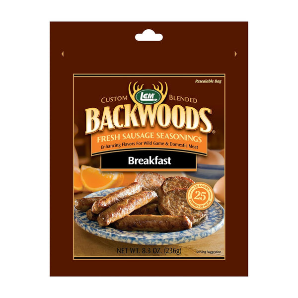 LEM Products Backwoods Breakfast Fresh Sausage Seasoning, Ideal for Wild Game and