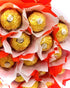 Purplebenjy 24 Count Gourmet Hazelnut Milk Chocolate, Large Candy Chocolate Gift Bouquet, Edible Red and White Roses
