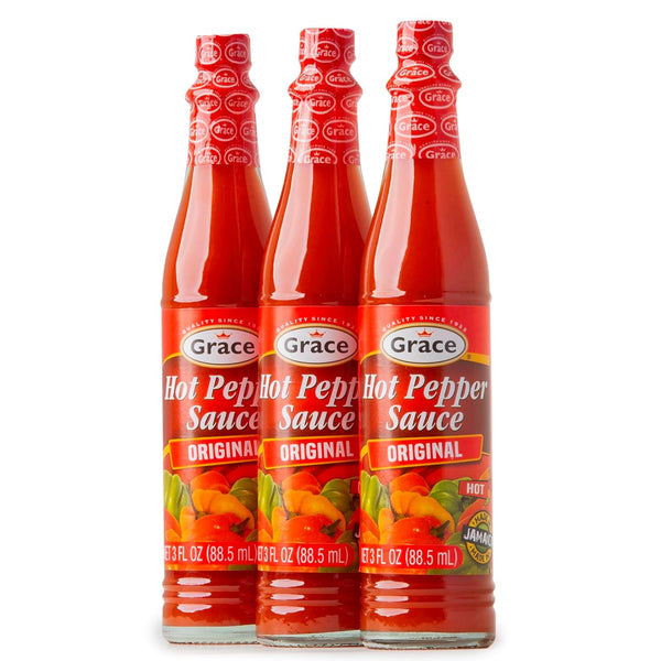 Grace Hot Pepper Sauce 3oz - 3 Pack Hot Sauce Bottles -