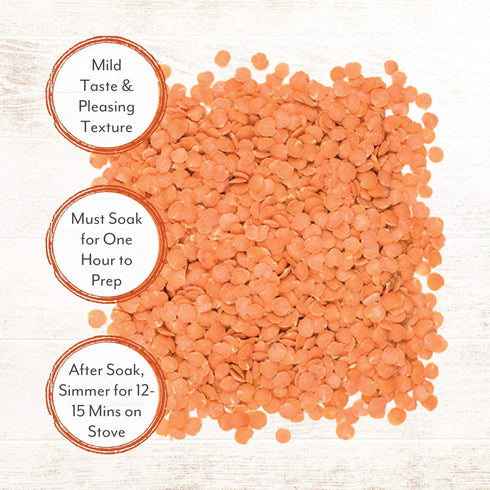 35.3 Pack 2 Roland Foods Dried Split Red Lentils, Ounce Bag