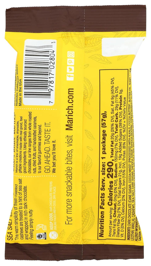 2.3 OZ MARICH CONFECTIONERY Dark Choc Sea Salt Cashews