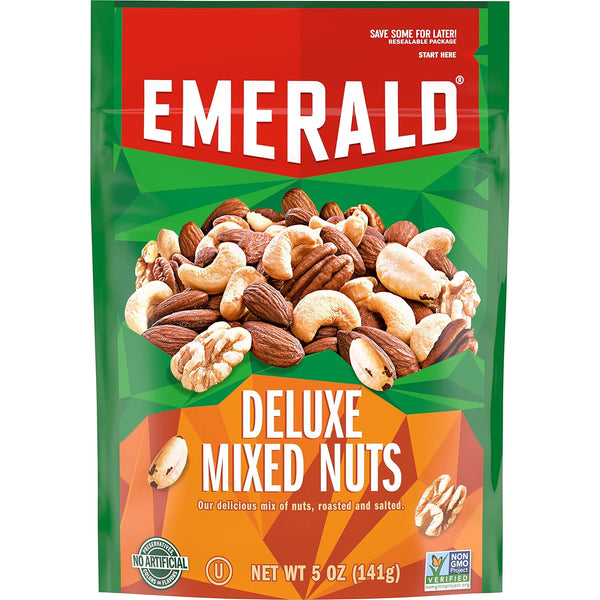 Emerald Salted Deluxe Mixed Nuts (1-Pack) | 5oz Resealable Bulk Bag |