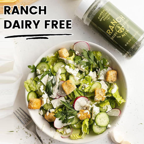 Dairy Free Ranch Mix by Farrell Specialty Foods, 5.5 oz - Vegan, No Sodium, Delicious Salad Dressing & Dip