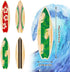 48 Pieces Surfboard Cupcake Toppers, Beach Cake Decorations, Mini Accents for Swimming Pool Summer Beach Party Supplies