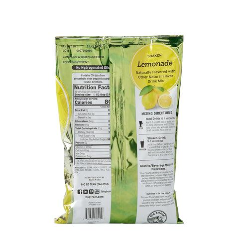 2 (Pack 1) Big Train Shaken Lemonade Beverage Mix, Pound