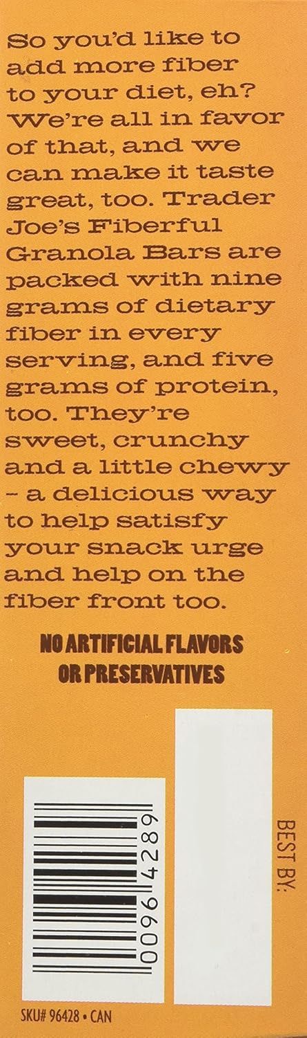 Trader Joe's 2 9 Boxes Fiberful Granola Bars Rolled Oats & Chocolate Chips g Fiber