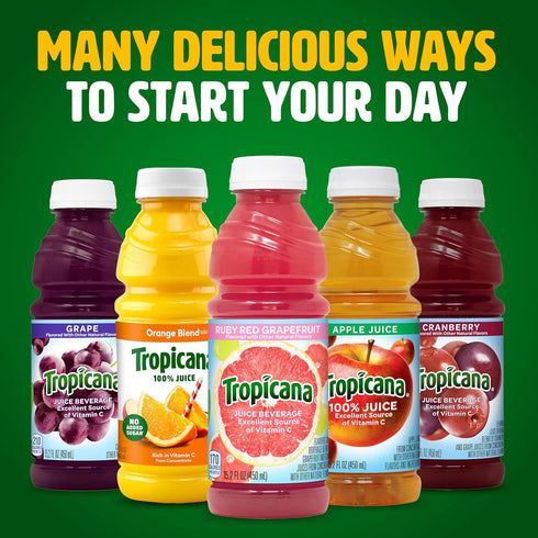 15.2 oz (Pack 12) Tropicana Ruby Red Grapefruit Juice Drink, fl Bottles