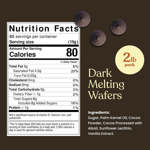 2 Cambie Dark Chocolate Wafers, Melting Chocolate Candy Melts - Pounds Baking Dark Chocolate For Dipping Chocolate