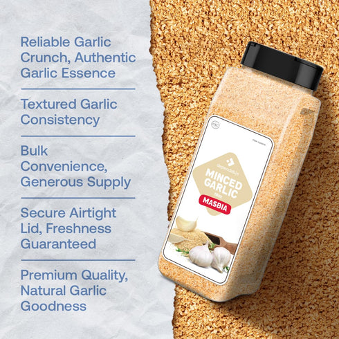 18 Oz 100% Dependable Foods Minced Garlic Jug - Kosher, Non-GMO, Dried Garlic Granules - Perfect Seasoning for Sauces