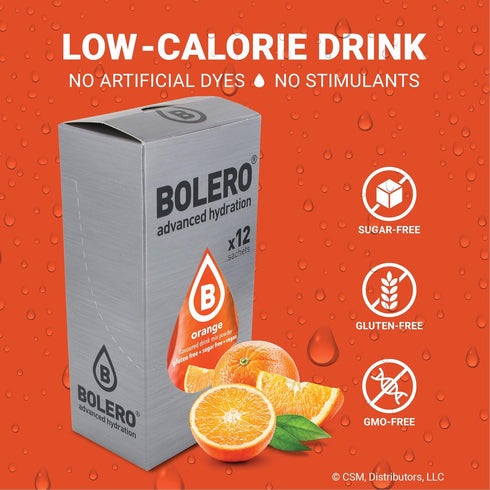 Bolero Sugar Free Drink Mix Packets, Orange Fruit Flavors, 36 Small Sachets for On-The-Go