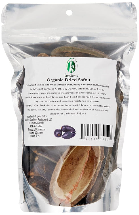 KOPABANA Organic Dried Safou, Safou, Atanga, Nsafu, African Bush pear, Prunes, Bush