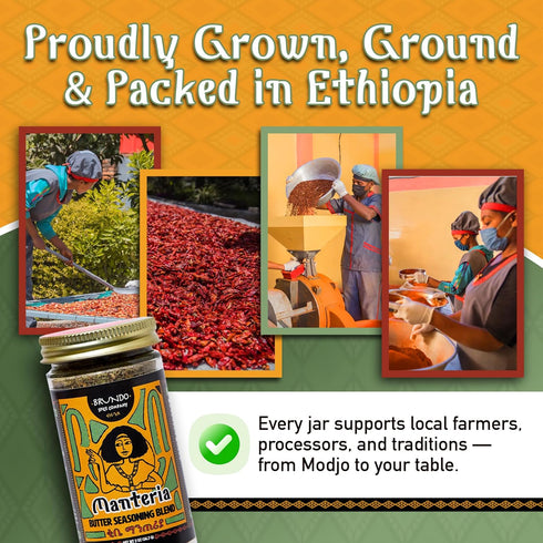 Brundo Spice Company Kibbeh Manteria, Ethiopian Spiced Butter Seasoning, Non-GMO & Organic, 2oz